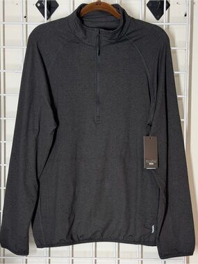 Balance Collection Men's 1/2 Zip-Up Performance Sweater - Black Size Large NWT